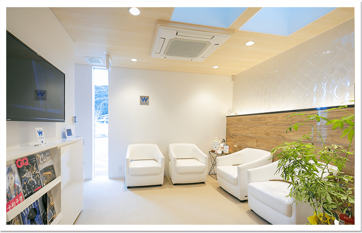 ①外観②待合室③診療室