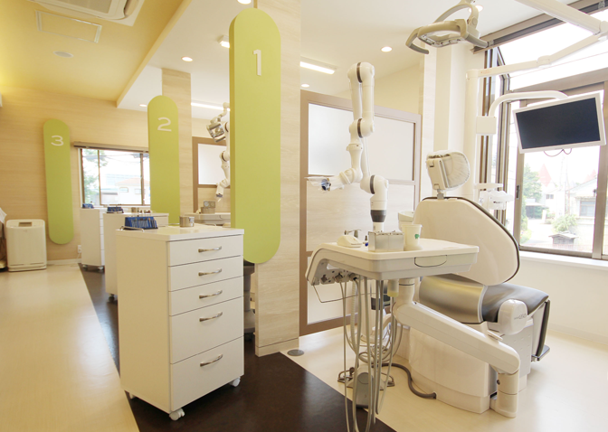 ①診療室②待合室③駐車場