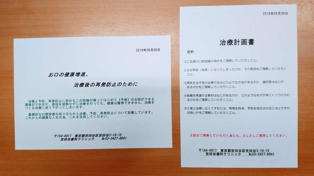 治療計画書のサンプル