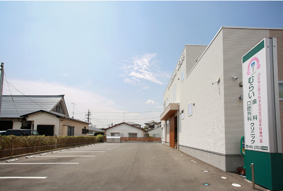 ①医院外観②駐車場③医院内観