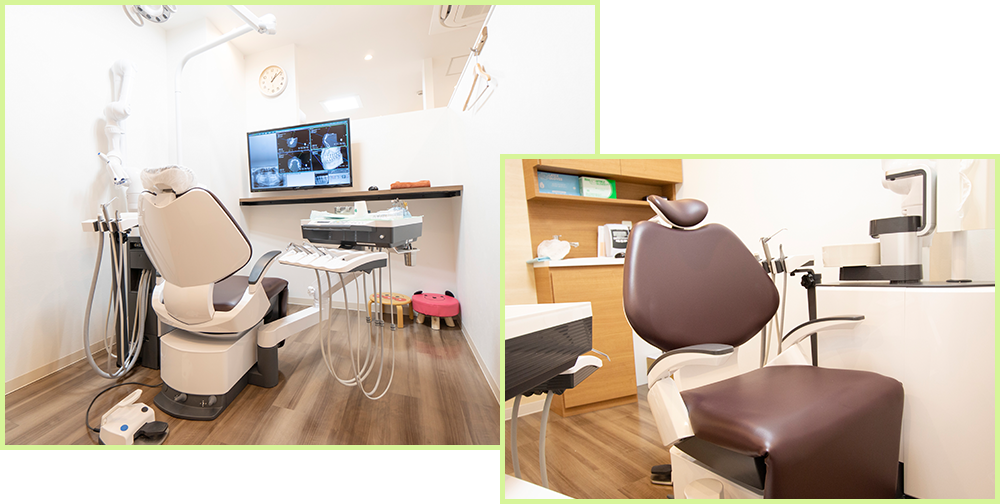 プライバシーを考慮した半個室の診療室