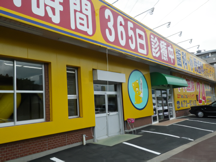 ①医院外観②受付③待合室