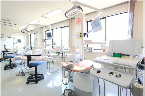 ①診療室②待合室③受付